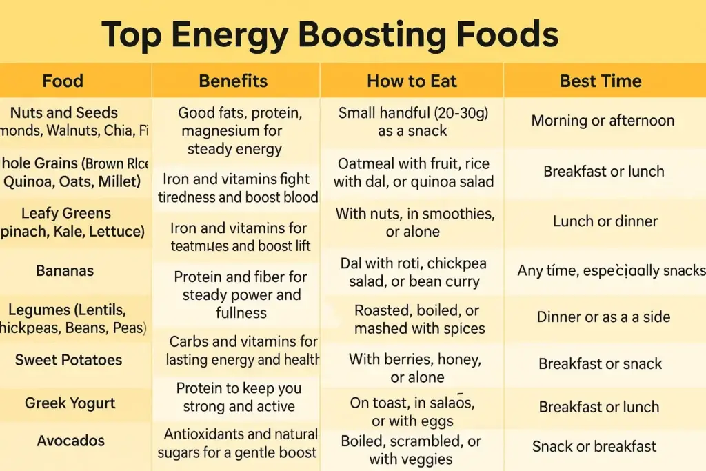 Top Energy Boosting Foods
