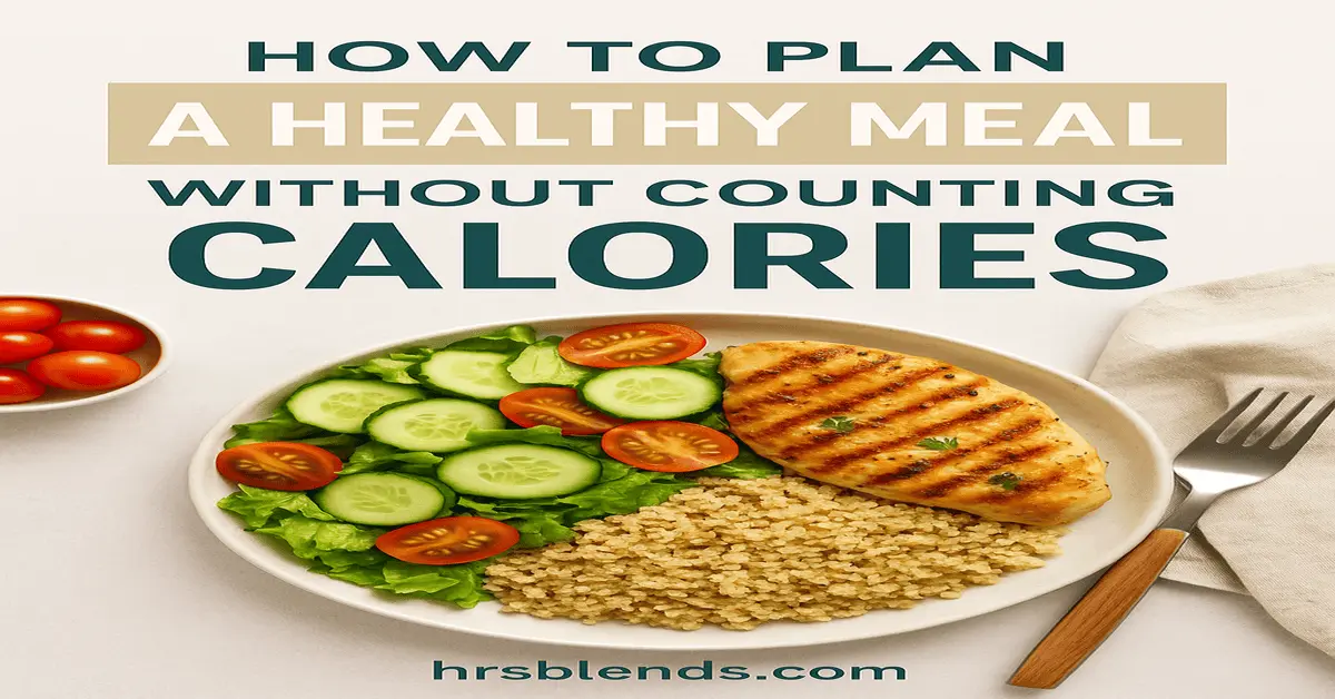 Illustration showing a healthy meal plan without counting calories.