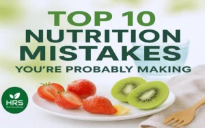 Illustration showing common nutrition mistakes to avoid for better health