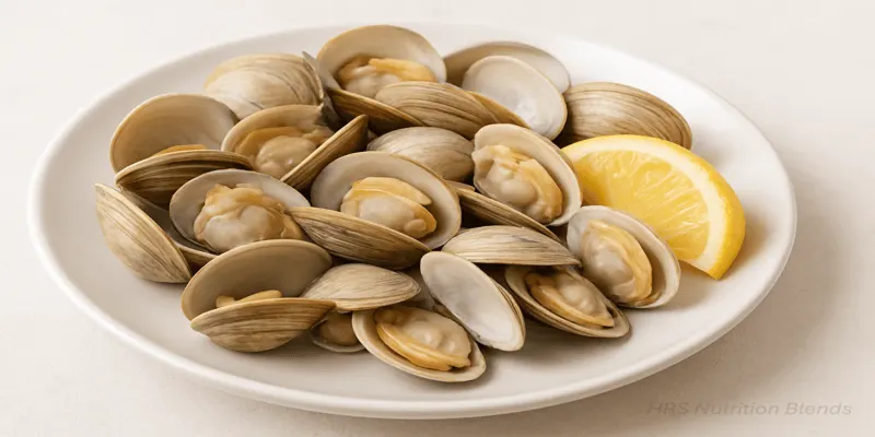 Steamed clams with lemon