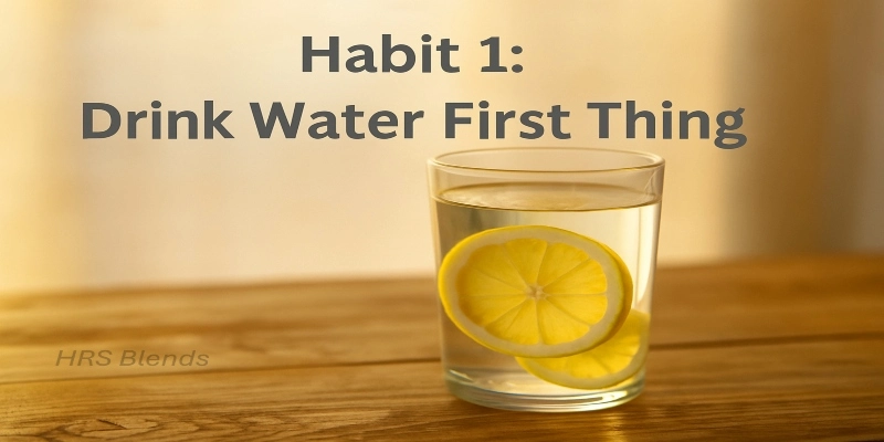 A glass of warm water with lemon, a key morning habit for weight loss.