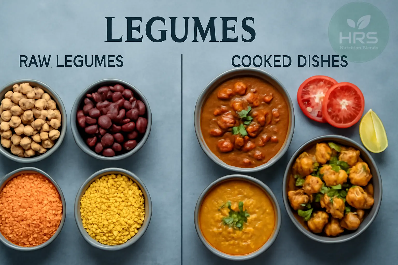 Iron-rich legumes raw and cooked with tofu stir-fry.